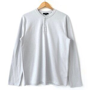 Vince Mens Long Sleeve Henley Shirt Light Blue Size M Soft Casual Athleisure